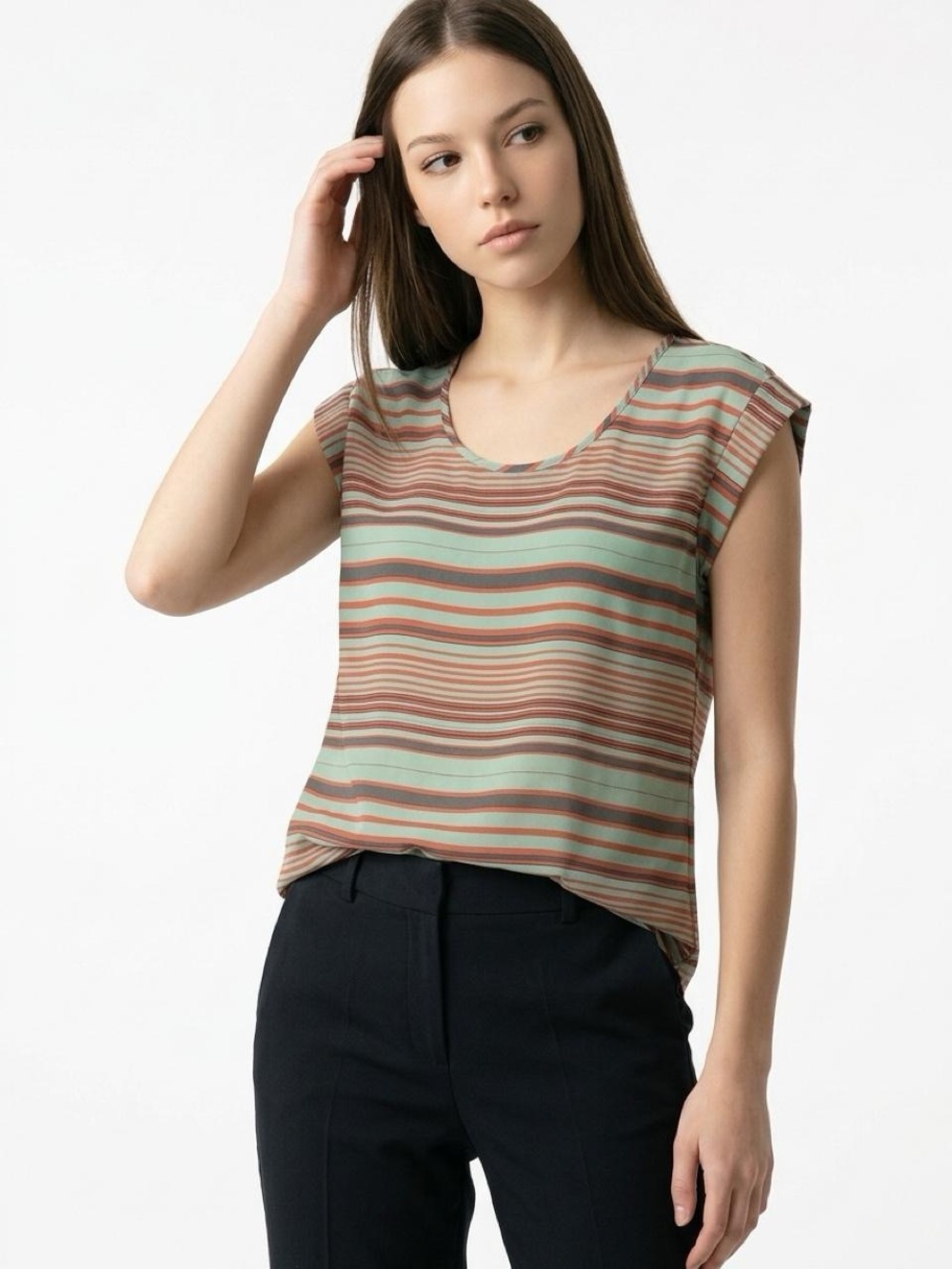 Daniel Rainn Multicolor Striped Blouse Sz XS